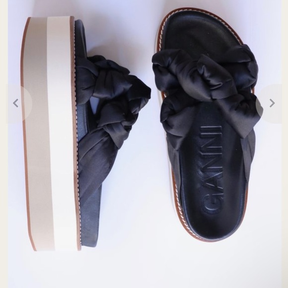 Ganni Knotted Platform - Black size 41/ US 11 - Picture 3 of 11